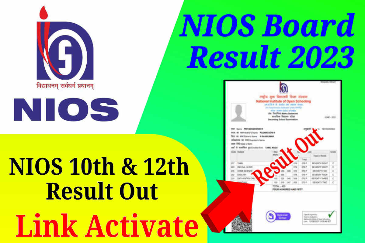 NIOS Result 2023 Link Activate Download NIOS Board 10th and 12th