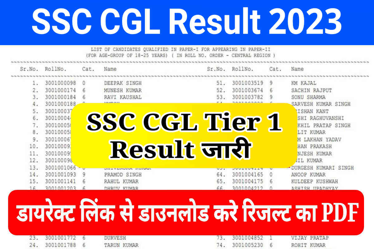 SSC CGL Result 2023 Live, Check SSC CGL Tier 1 Result And Download ...